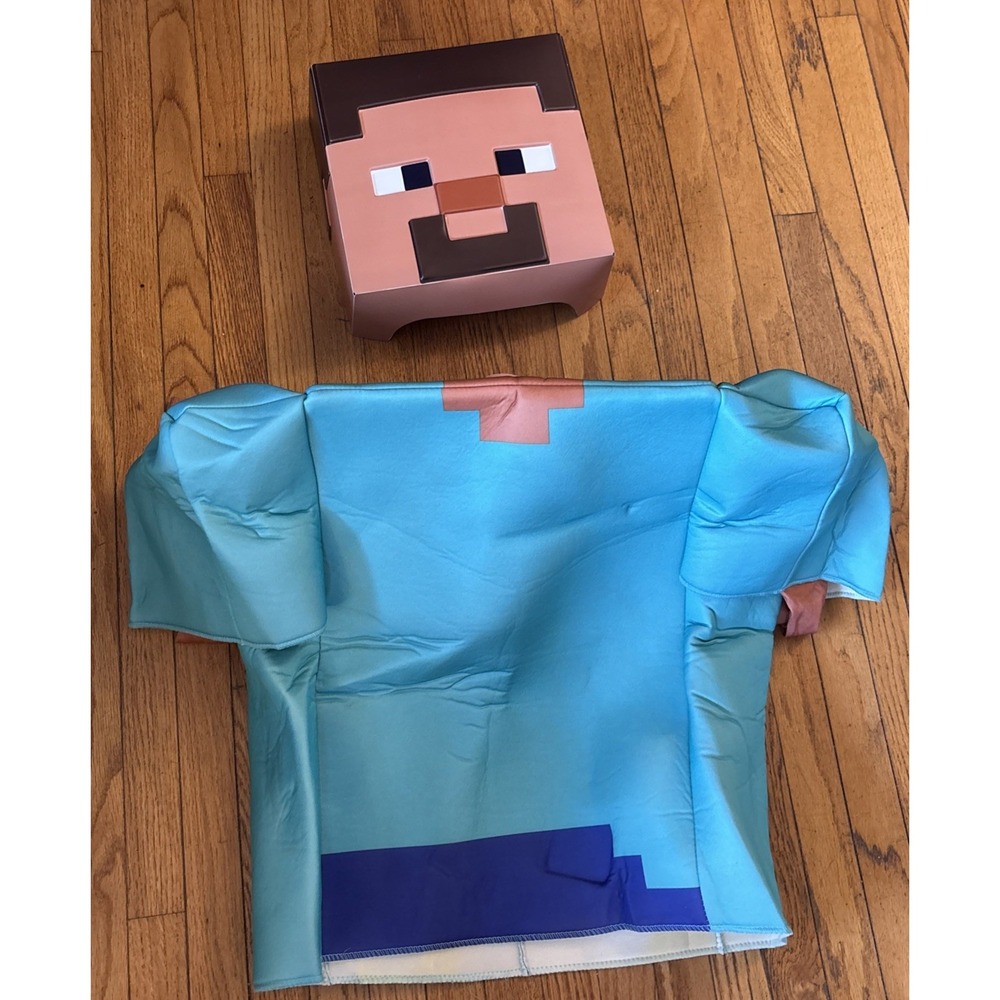 Steve Mask Disguise Mojang 2017 MINECRAFT Mask And Shirt LG 10-12